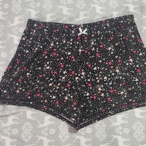 Starry Black and Pink Women's Pajama Shorts